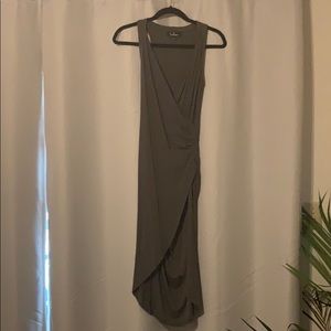 Lulu’s Grey Form Fitting Wrap Dress